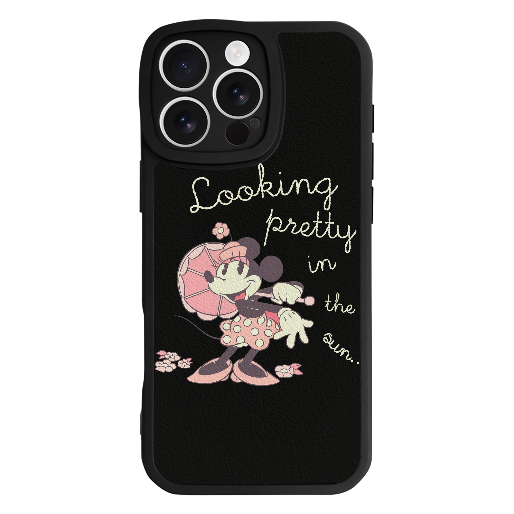 （画像用） ミッキーマウス Mickey Mouse 【iPhone 16シリーズ対応】シリコンスマホケース（レザー調） 材質：シリコン